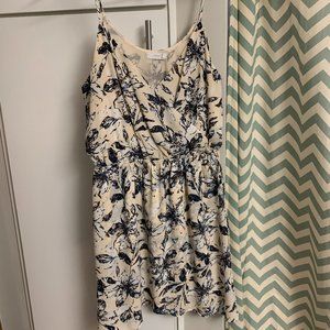 Lush Cream Floral Spaghetti Strap Dress